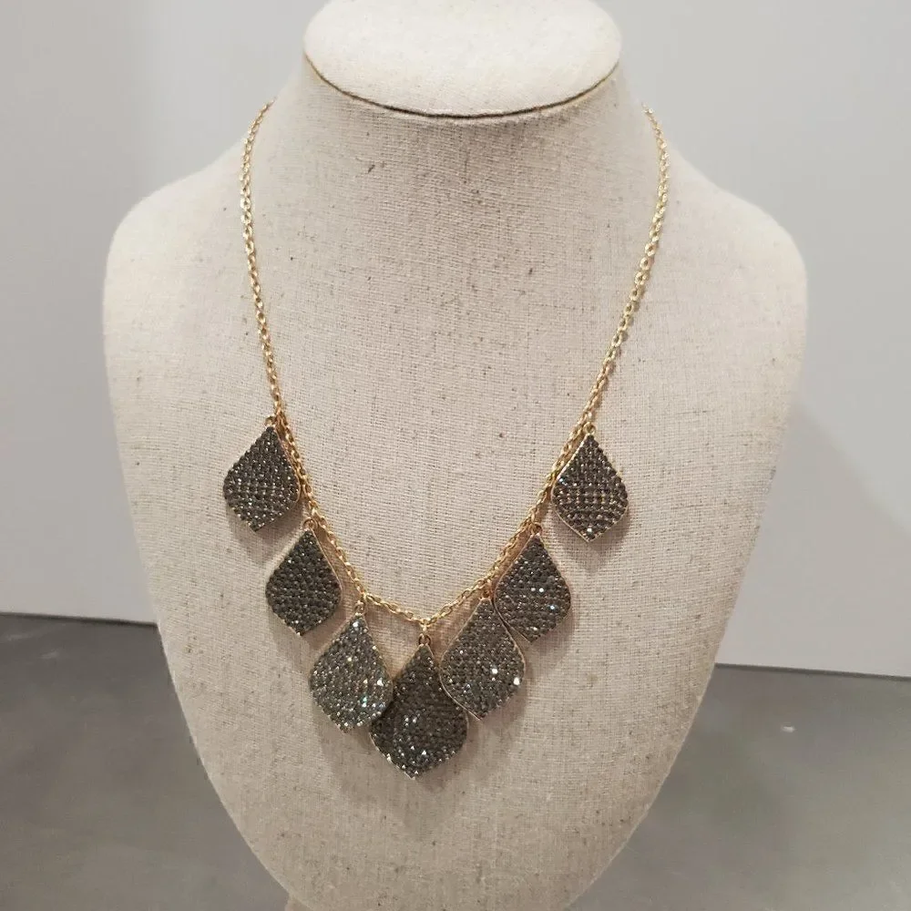 Inc. Smoke Rhinestone Teardrop Gold Necklace 16